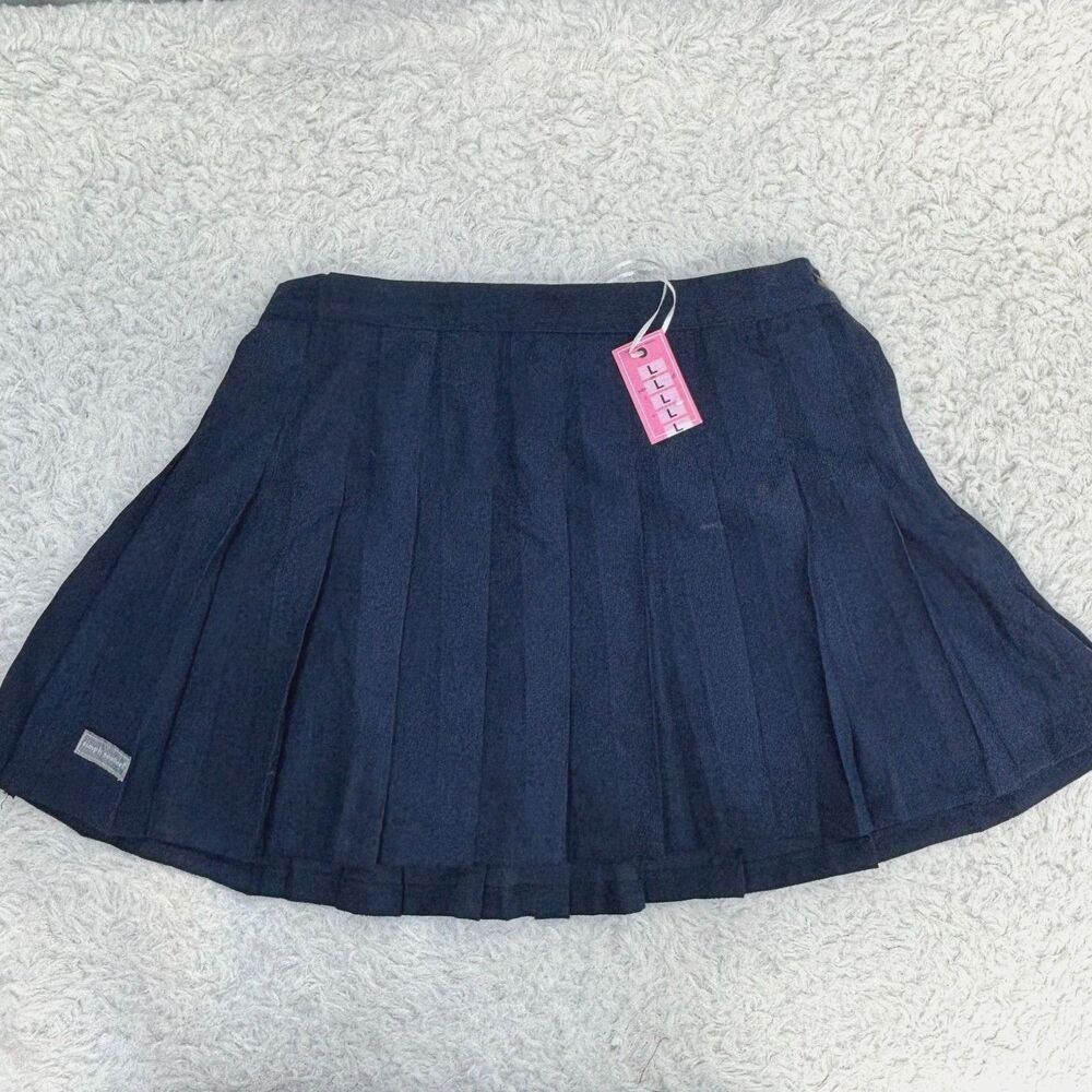 NWT Simply Southern Pleated Navy Skirt Women's Sz Large MSRP $33.98
